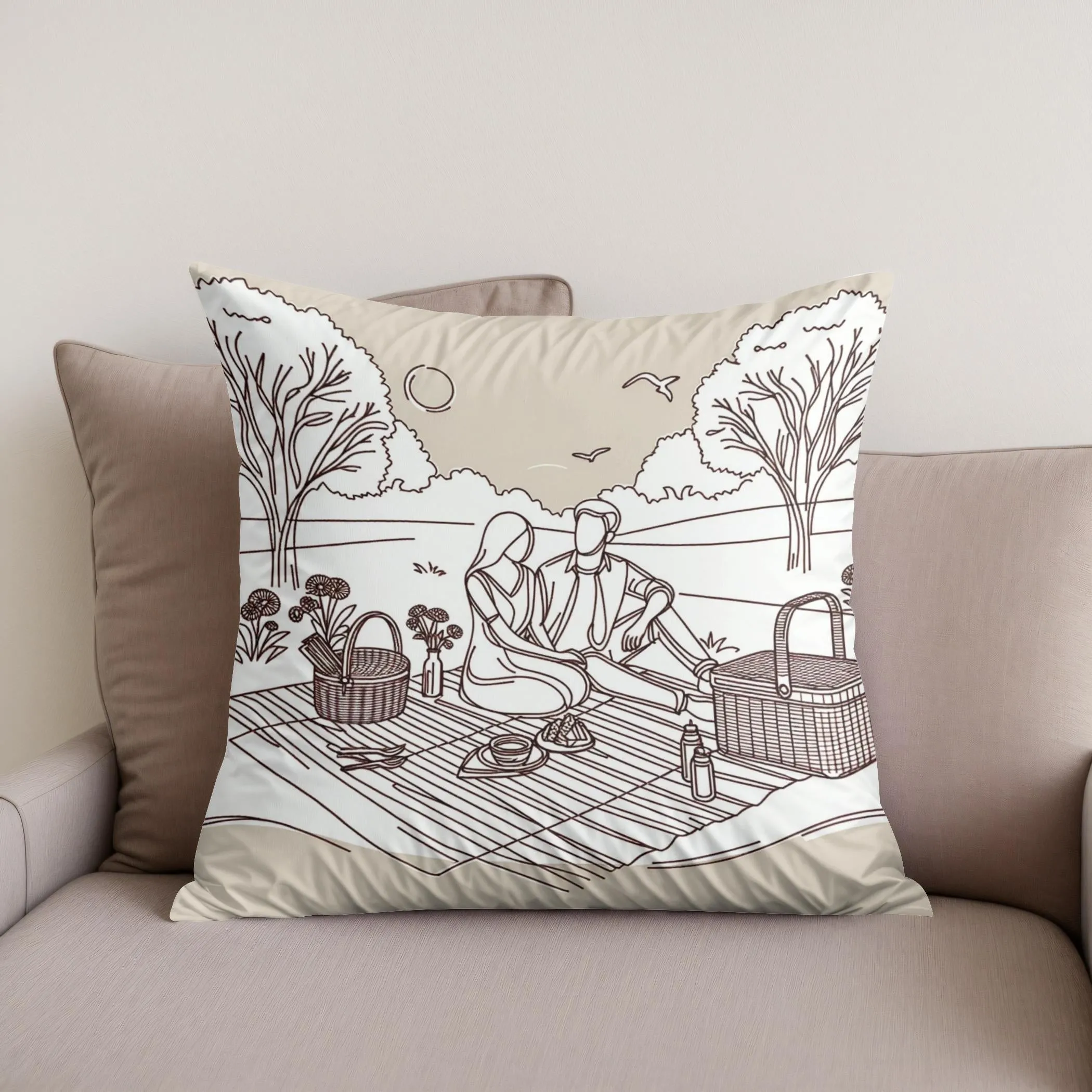 Picnic Moments Cotton Cushion
