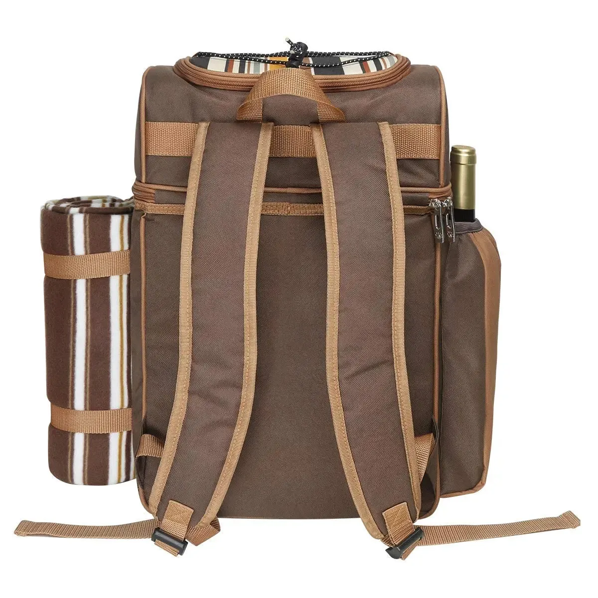 Picnic Set Backpack with Insulated Cooler for Two
