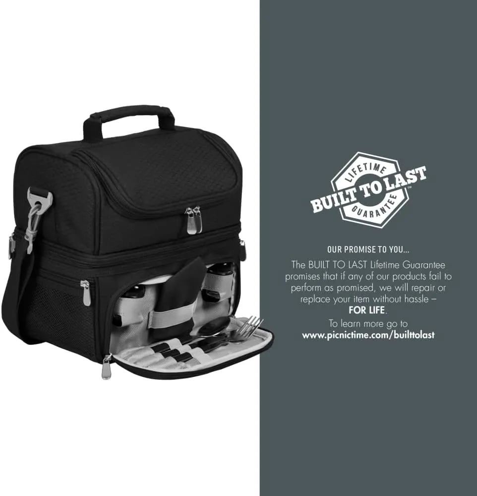 PICNIC TIME NCAA Nebraska Cornhuskers Pranzo Lunch Bag - Insulated Lunch Box with Picnic Set - Lunch Cooler Bag