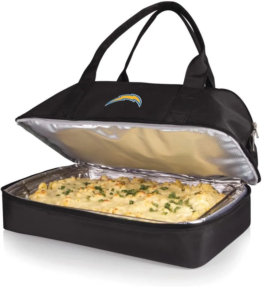 PICNIC TIME NFL Potluck Casserole Carrier, Insulated Thermal Food Carrier, Insulated Casserole Carrier, (Black)