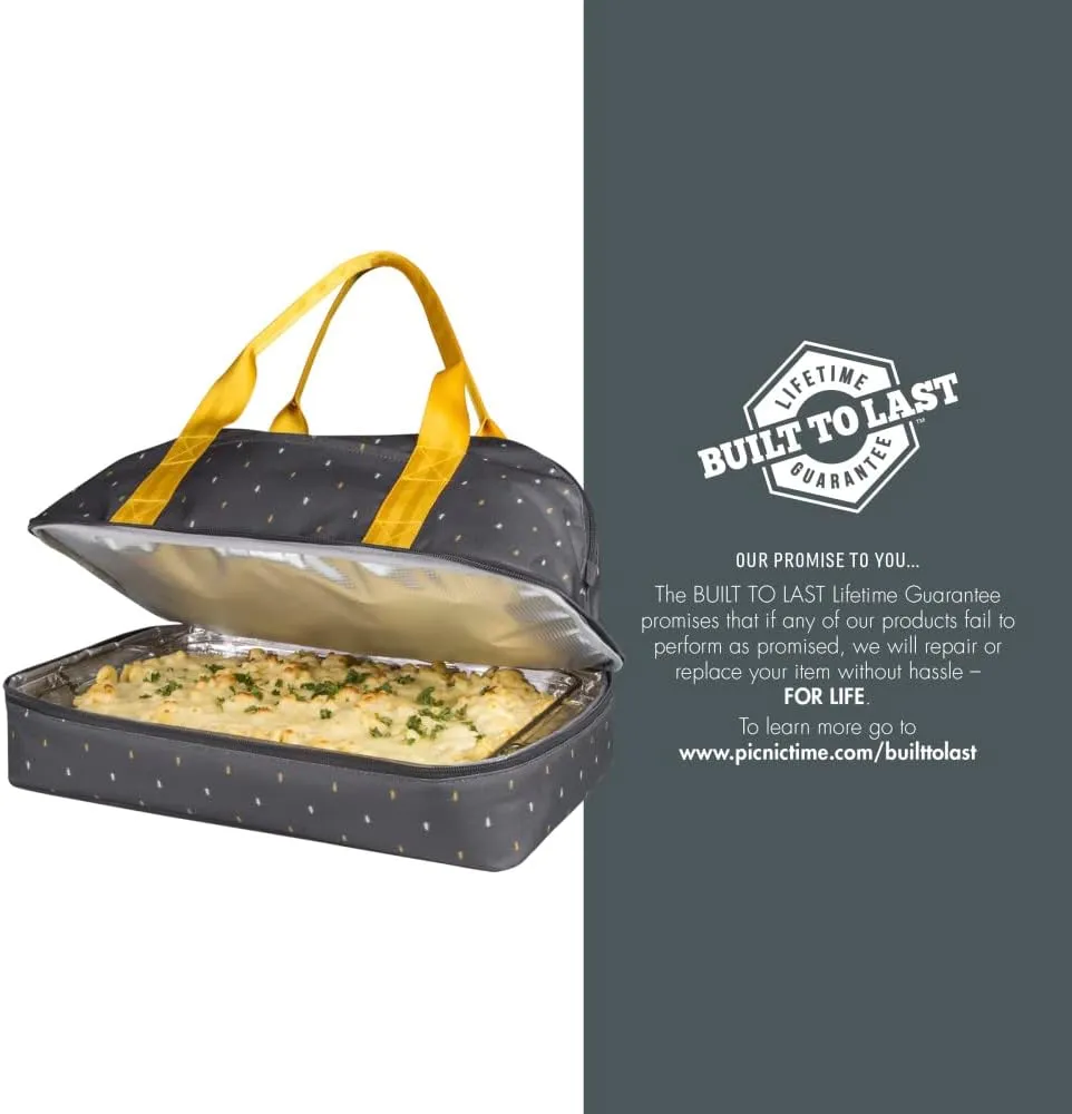 PICNIC TIME NFL Potluck Casserole Carrier, Insulated Thermal Food Carrier, Insulated Casserole Carrier, (Black)