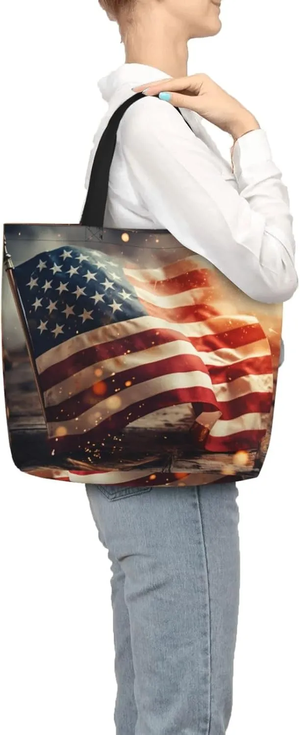 Pigment Print Tote Bag Shoulde Bag Handbag Grocery Bags Reusable For Office Shopping Travel Casual Work Holiday