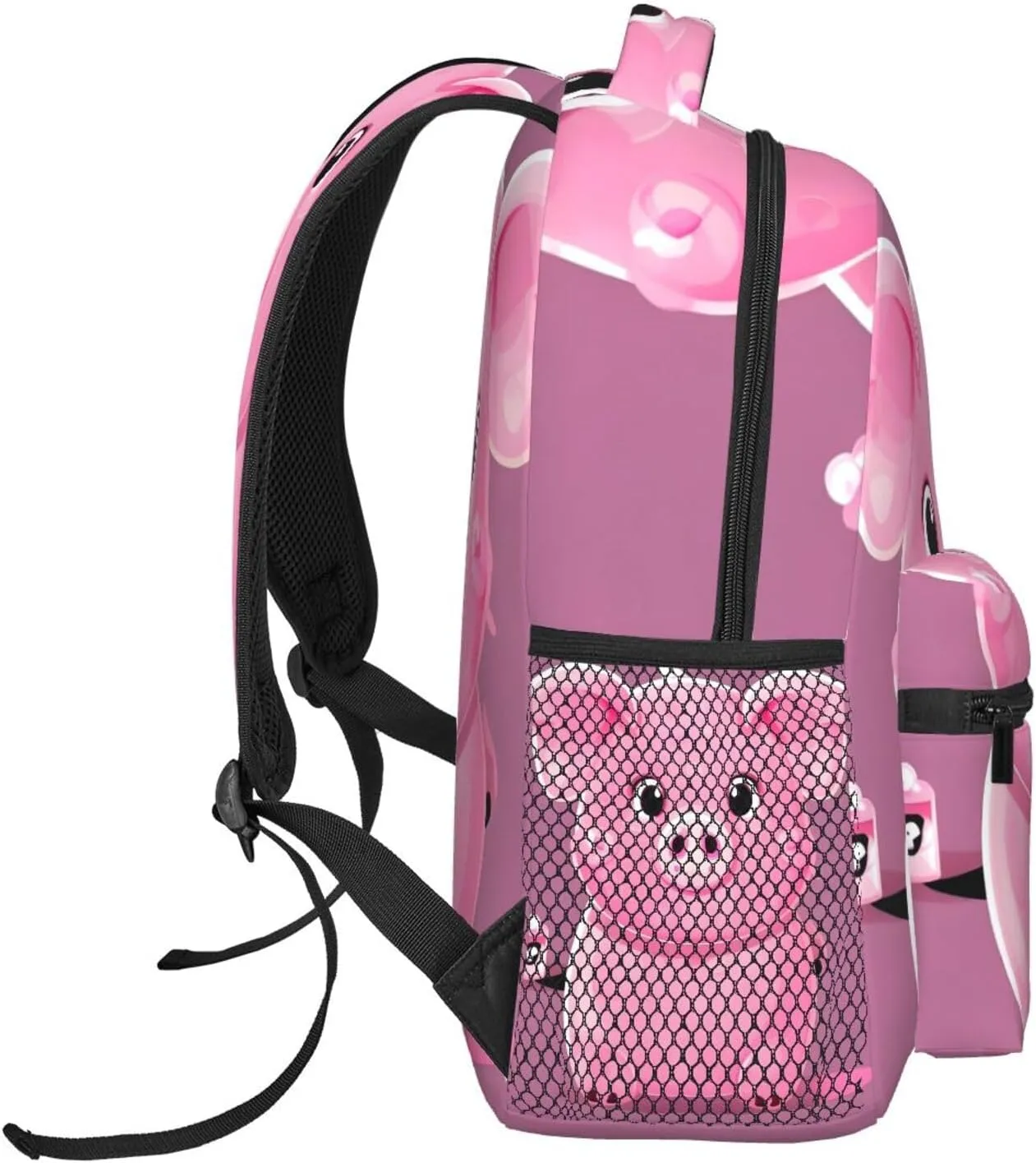 Pinks Cute Pigs Print Laptop Backpack Stylish Bookbag College Daypack Travel Business Work Bag For Men Women