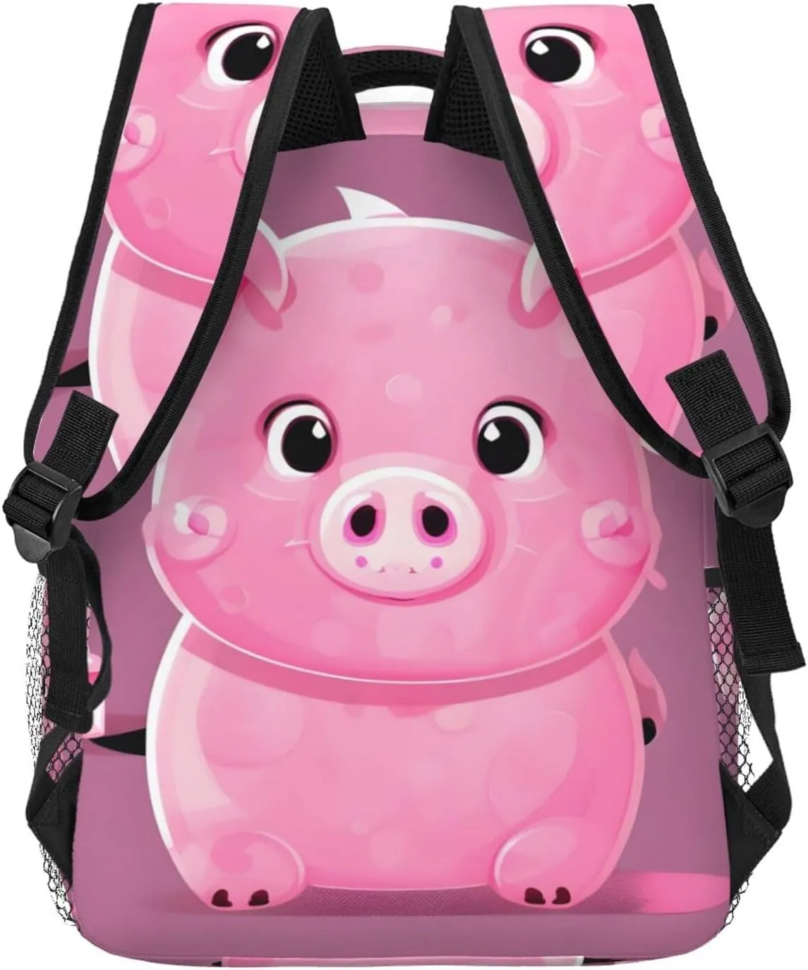 Pinks Cute Pigs Print Laptop Backpack Stylish Bookbag College Daypack Travel Business Work Bag For Men Women
