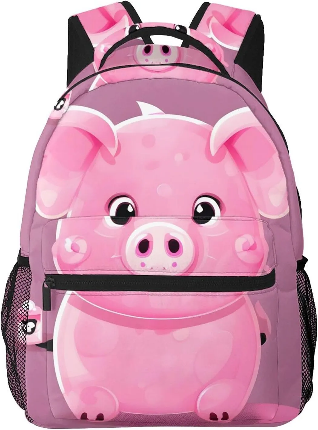 Pinks Cute Pigs Print Laptop Backpack Stylish Bookbag College Daypack Travel Business Work Bag For Men Women