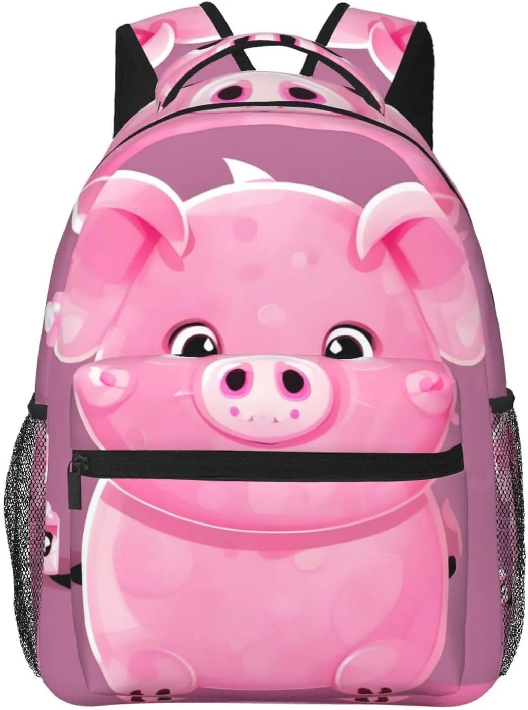 Pinks Cute Pigs Print Laptop Backpack Stylish Bookbag College Daypack Travel Business Work Bag For Men Women