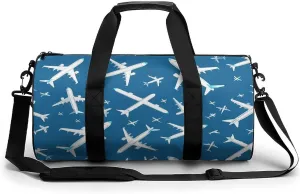 Plane Aircraft Airplane Jet Gym Bag Print Duffle Bag Weekender Travel Overnight Bag Sports Bag for Men Women Gym Swimming Yoga