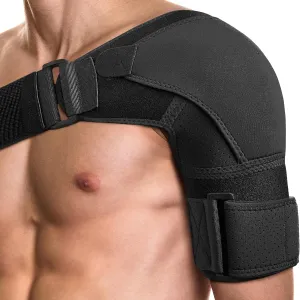 POAGL Shoulder Brace for Men Both Left and Right Arm | Pain Relief Torn Rotator Cuff Compression Support Sleeve Dislocation Stability Immobilizer Stabilizer Bursitis Injury (Black, X-Small)