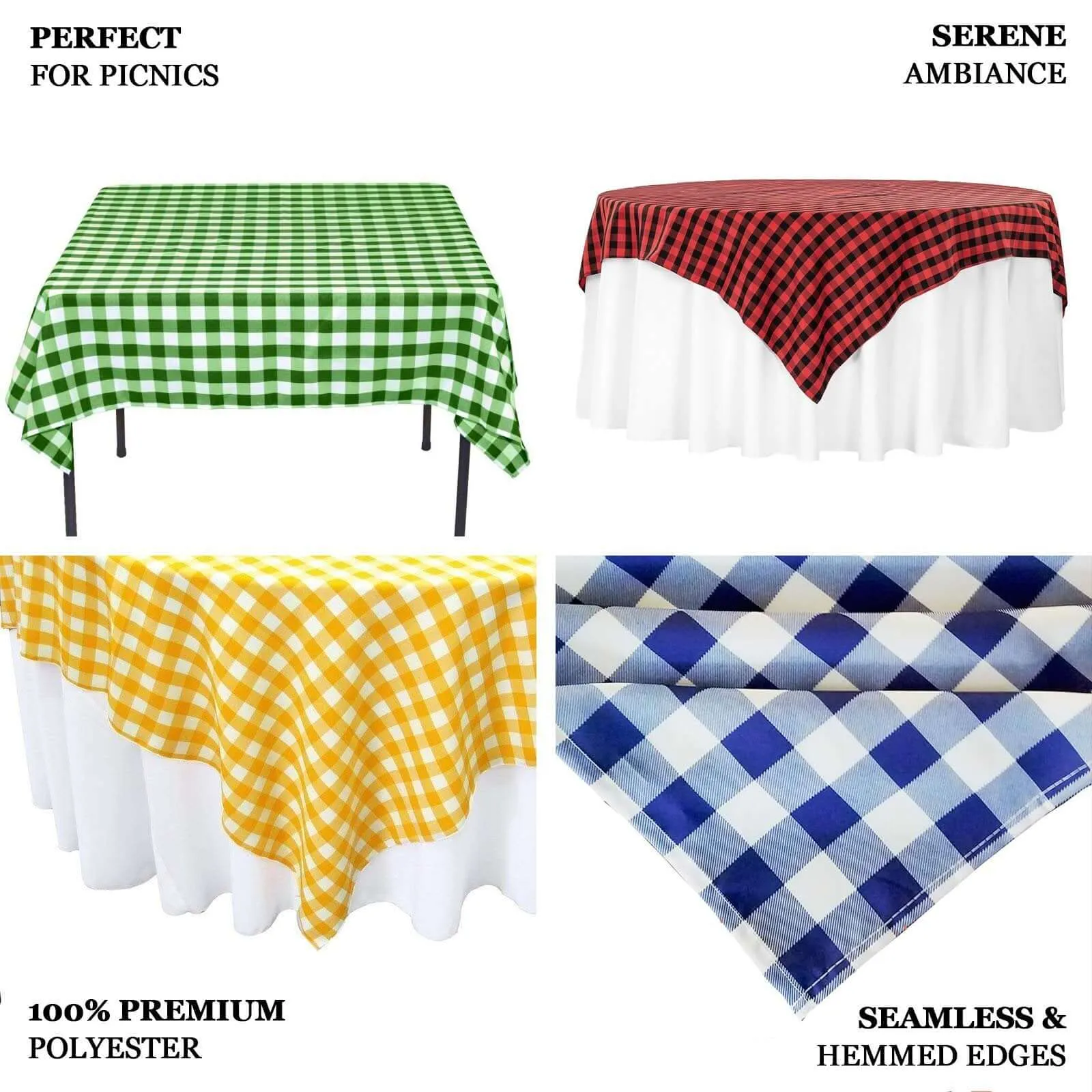 Polyester 54"x54" Square Tablecloth White/Sage Green - Checkered Buffalo Plaid Design for Casual Table Settings