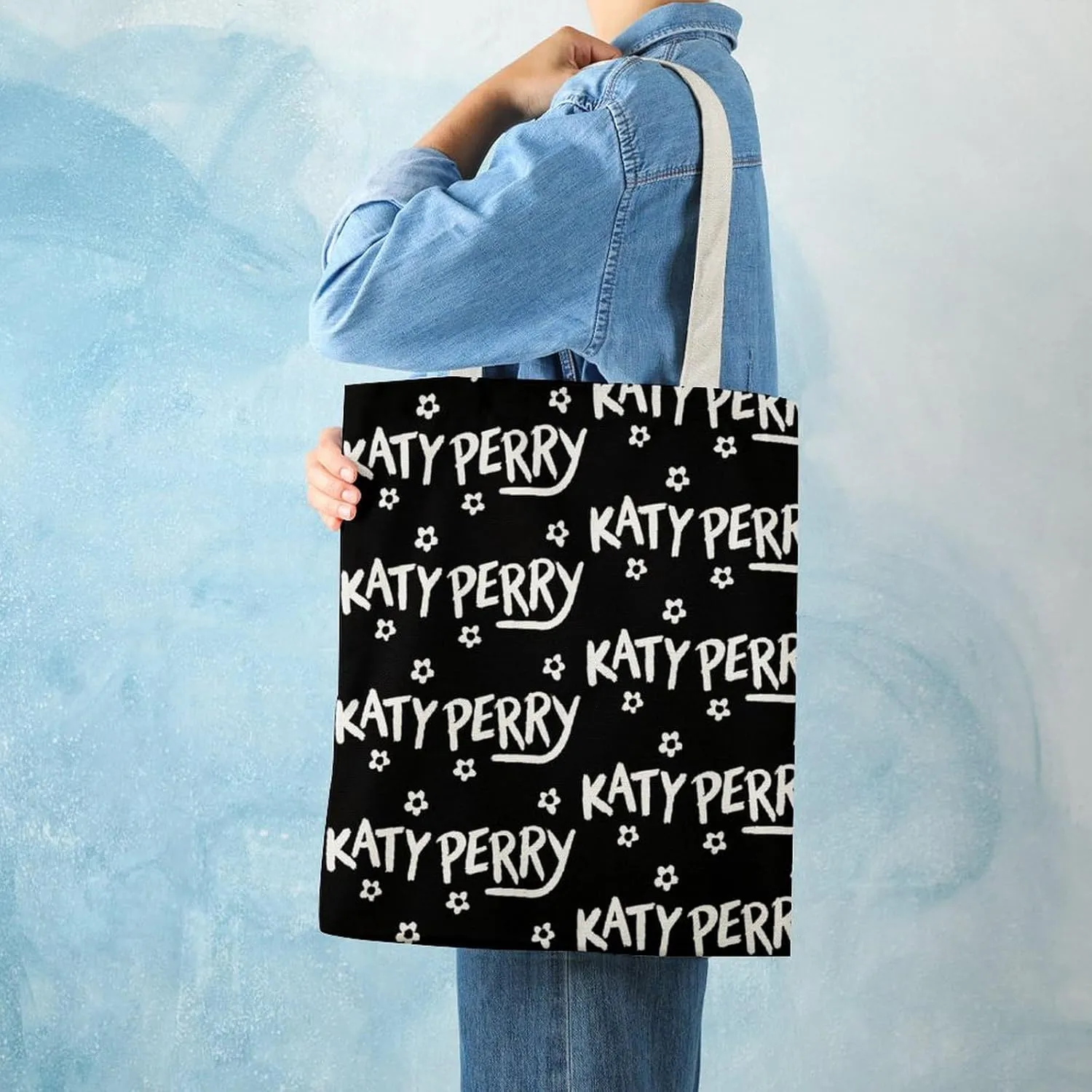 Pop Music Tote Bags, Womens Shoulder Bag, Print Travel Bag, Novelty Canvas Tote Bag Double, Funny Reusable Grocery Bag
