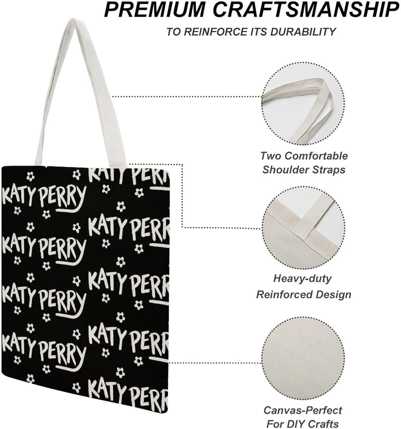 Pop Music Tote Bags, Womens Shoulder Bag, Print Travel Bag, Novelty Canvas Tote Bag Double, Funny Reusable Grocery Bag