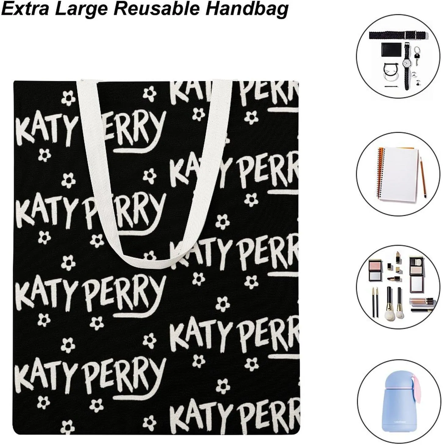Pop Music Tote Bags, Womens Shoulder Bag, Print Travel Bag, Novelty Canvas Tote Bag Double, Funny Reusable Grocery Bag