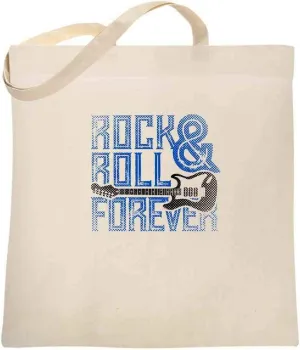 Pop Threads Rock and Roll Forever Music Retro Vintage Guitar Band Vintage Canvas Tote Bag