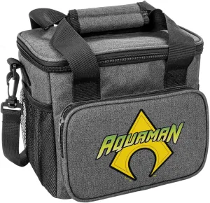 Popfunk Aquaman Logo Soft Insulated Cooler Bag, Large Lunch Bag, Lightweight, Thermal and Reusable for Office, Picnic, Beach