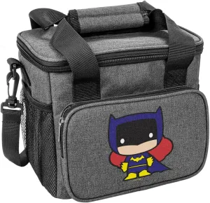 Popfunk Batman Batgirl Cute Chibi Character Soft Insulated Cooler Bag, Large Lunch Bag, Lightweight, Thermal and Reusable for Office, Picnic, Beach