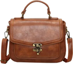 PORRASSO Crossbody Bag Women Shoulder Bag Vintage Saddle Handbags Satchel
