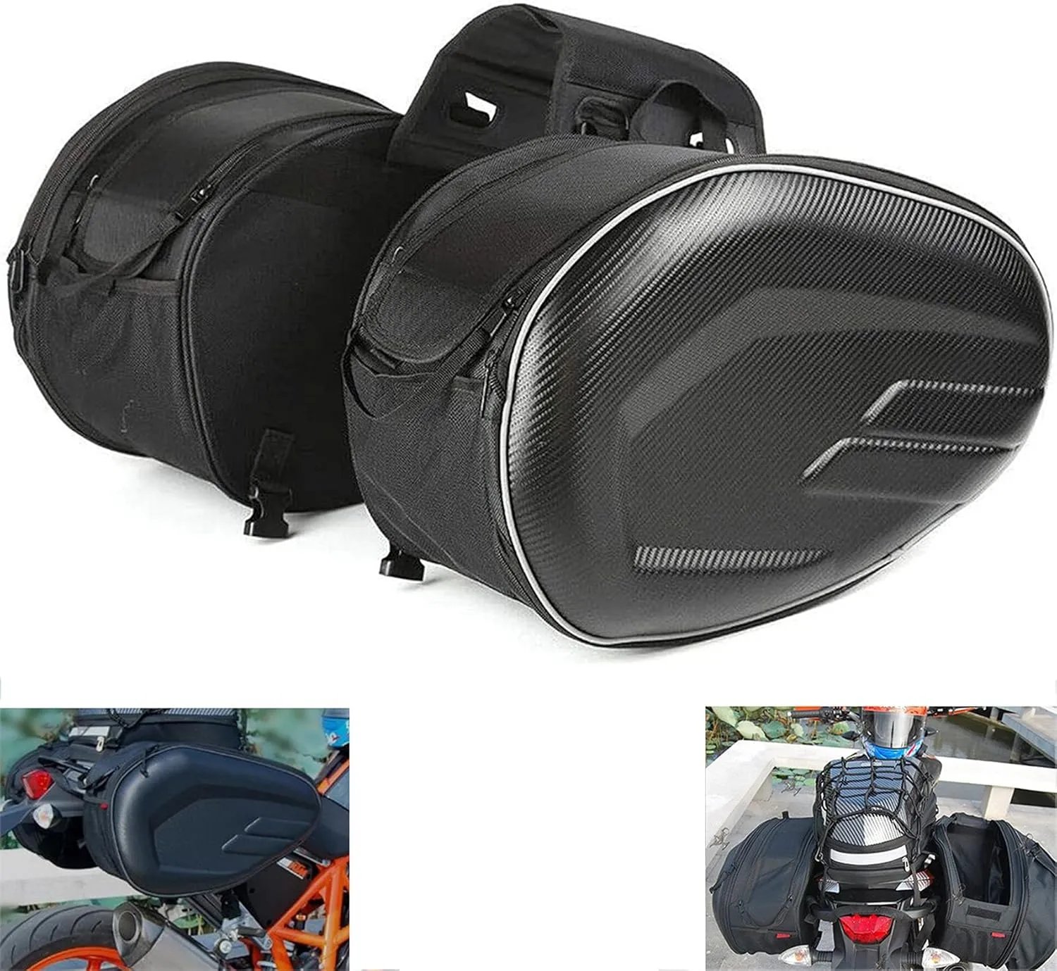 Powersports Saddle Bags - Waterproof Motorcycle Luggage, Helmet & Pillion Seat Side Bags