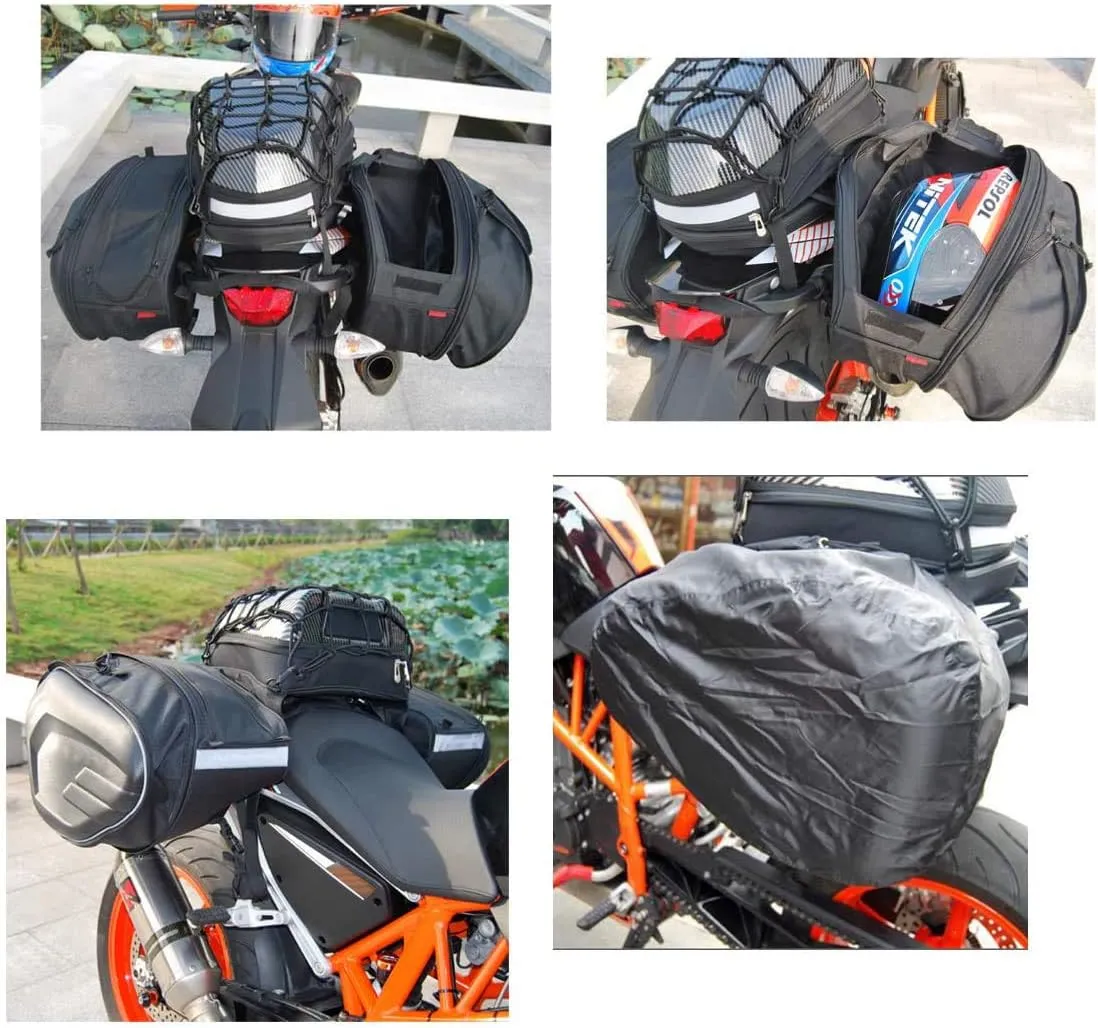 Powersports Saddle Bags - Waterproof Motorcycle Luggage, Helmet & Pillion Seat Side Bags