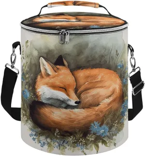 Premium Cooler Bag, A Sleeping Fox Print Camping Cooler Bag Camping Gear Adjustable Shoulder Strap Cooler Camping Ice Chest, style