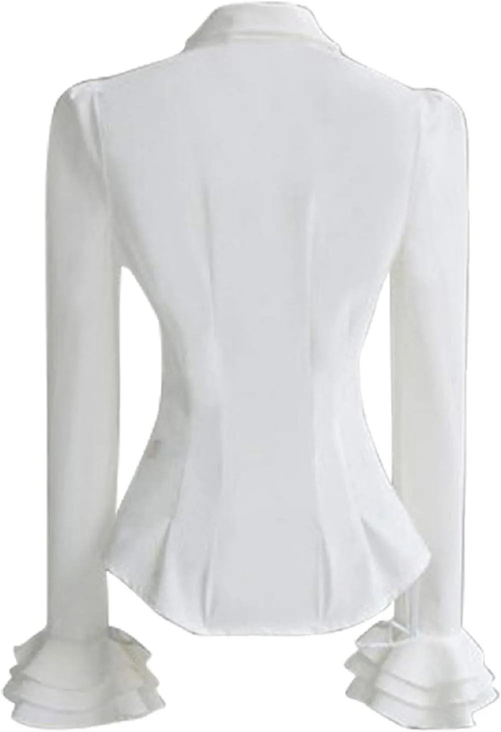 PrettyGuide Women Ruffle Victorian Blouse 50's Retro Silky Bow Tie Steampunk Shirts Tops