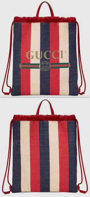 Print Medium Drawstring Backpack
