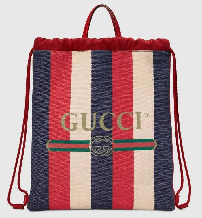 Print Medium Drawstring Backpack