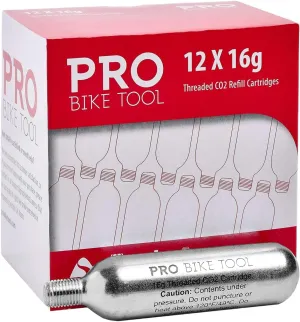 PRO BIKE TOOL CO2 Cartridges - Threaded CO2 Canisters for Bike Tires - Quick Inflation for Road, MTB, Cyclocross, Gravel, Hybrid Bikes - Portable, Durable, Essential for On-The-Go Repairs
