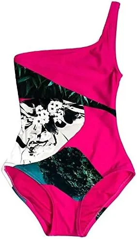 Proenza Schouler One Shoulder Swimsuit Pink Multi Size Small