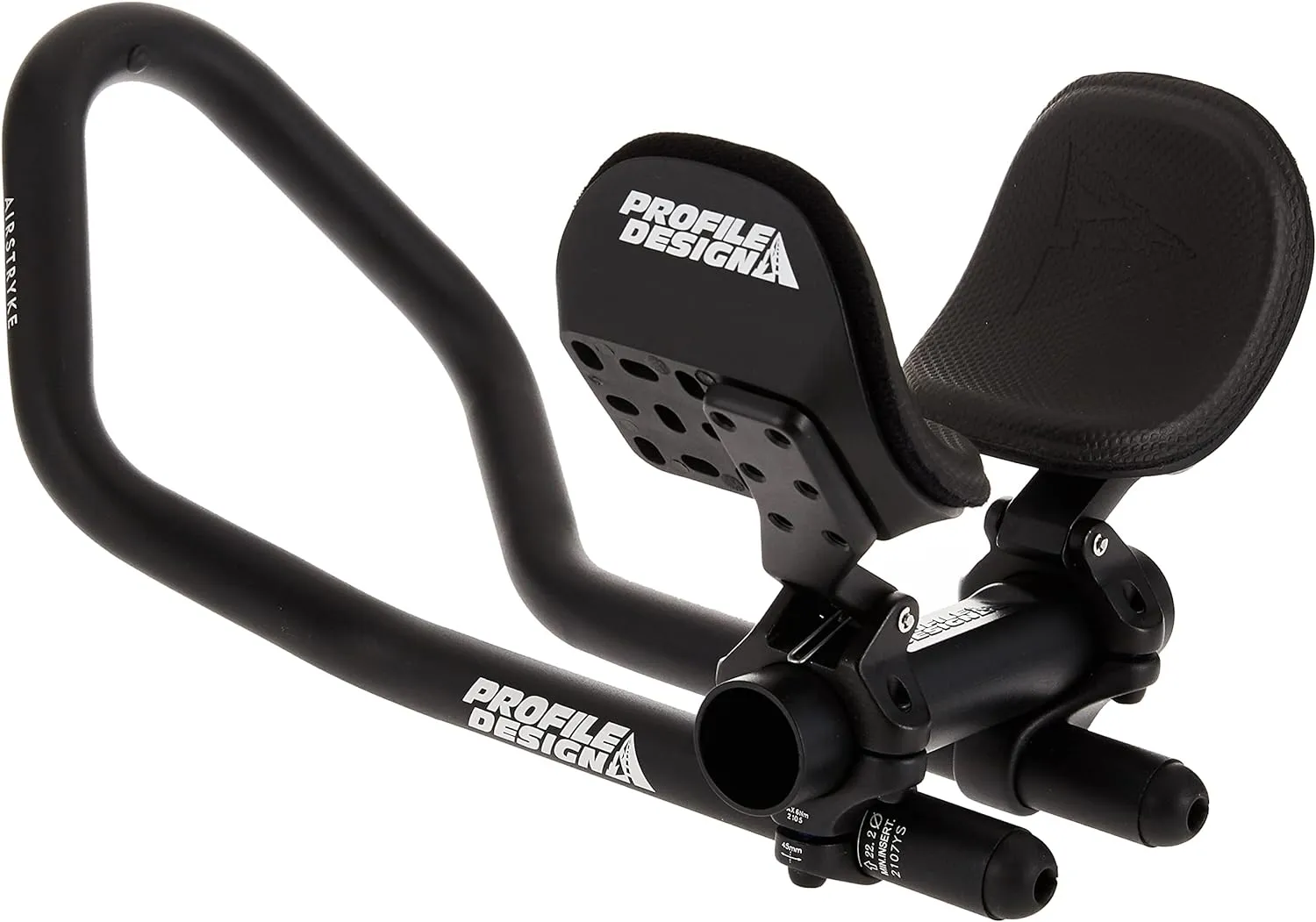 Profile Design Airstryke V2 Aluminum Clip-on Aerobars Ano Matte Black, Adjustable Stack and Reach