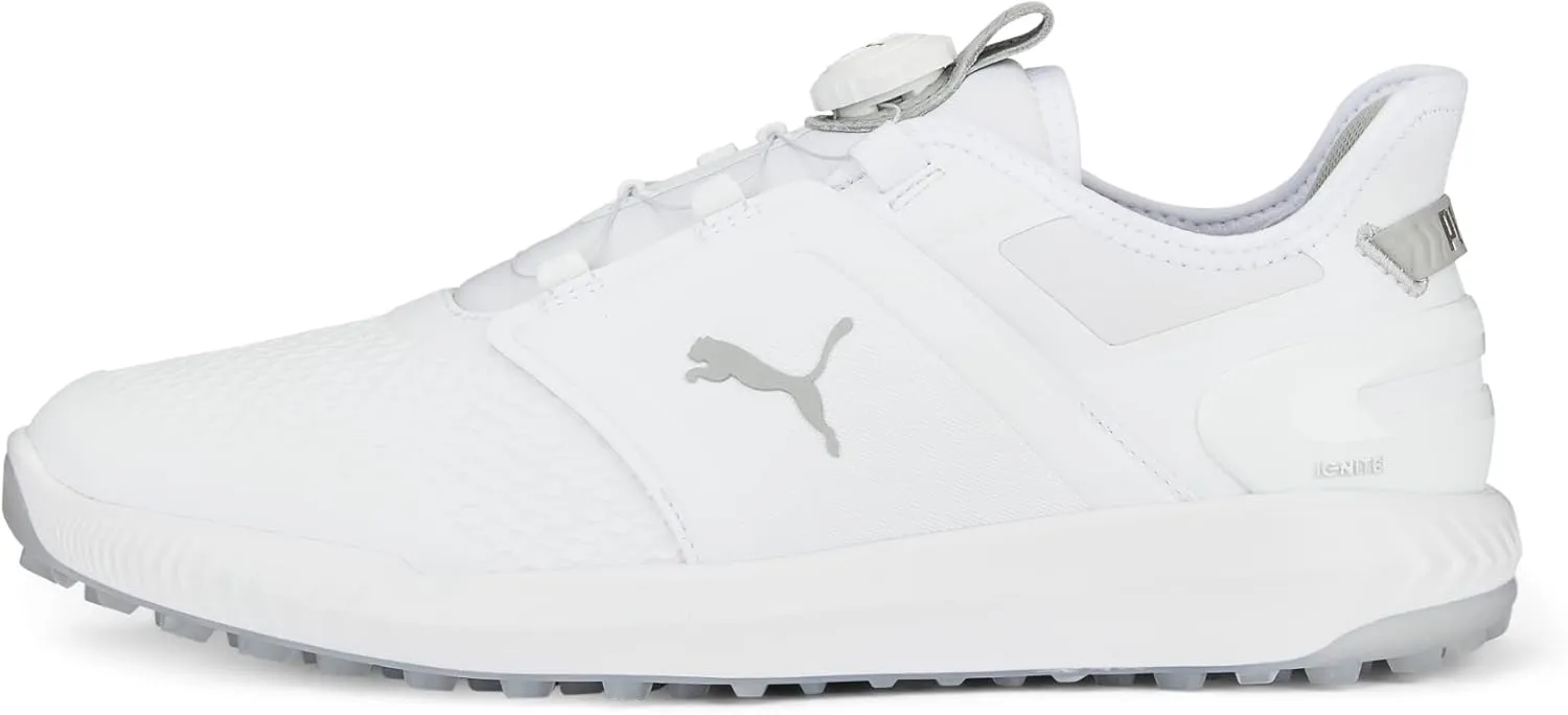 PUMA Men's Ignite Elevate Disc Golf Shoe, Silver/White, 11