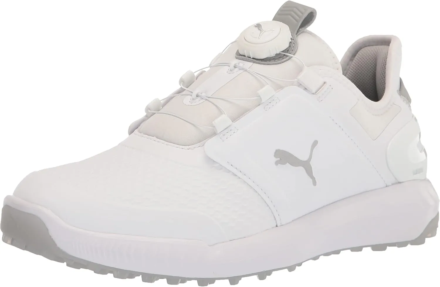 PUMA Men's Ignite Elevate Disc Golf Shoe, White Silver, 11.5