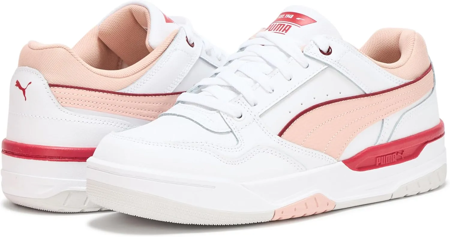 PUMA Women's Rebound Retro Shoes, White-Rose Quartz-Feather Gray, 5.5