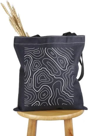 PWHAOO Geology Inspired Gift Topography Tote Bag Hiking Lover Handbag Outdoor Lover Gift