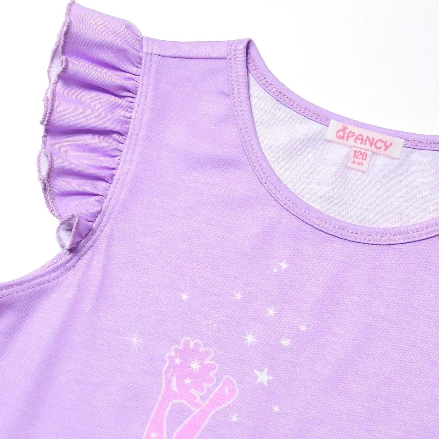 QPANCY Girls Nightgowns Princess Nightdress Cotton Sleepwear Pajamas Dress for Kids