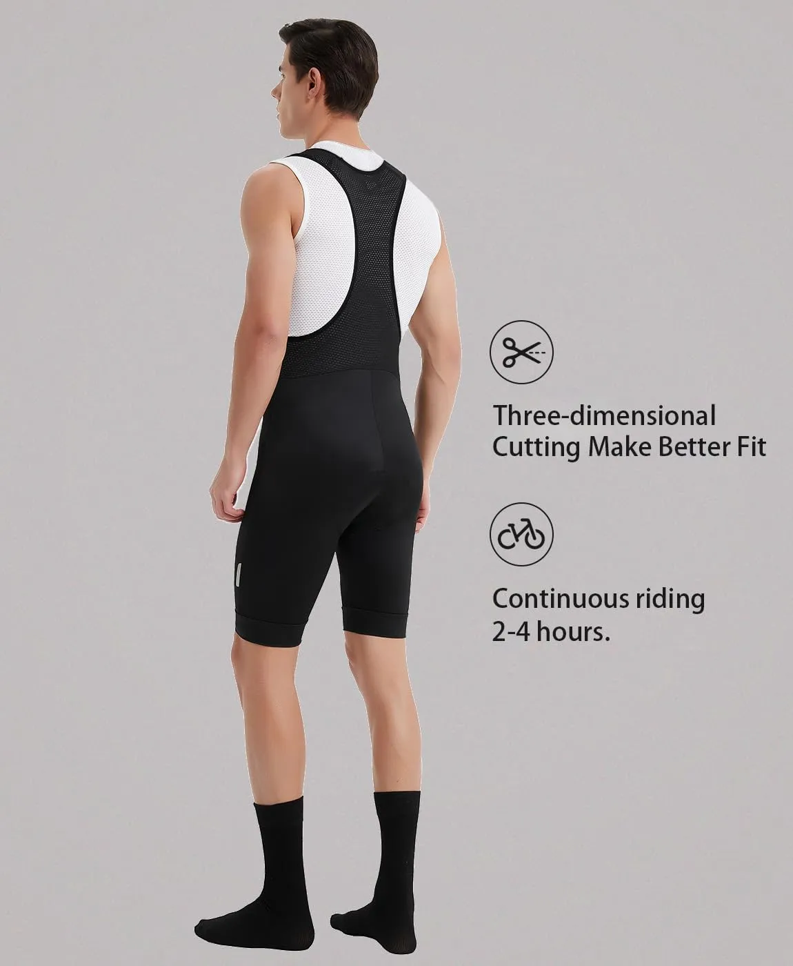 qualidyne Men's Cycling Bib Shorts 4D Padded Breathable Road Bike Bibs Biking Bicycle Shorts