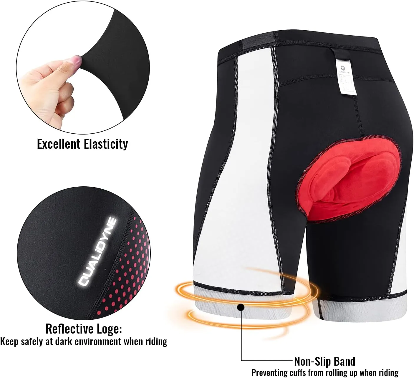 Qualidyne Men's Cycling Bike Shorts 3D Padded Biking Pants Cycle Shorts