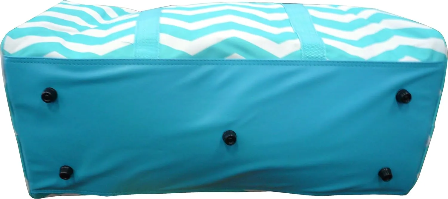 ""TOP PACK"" 22"" Women Fashion Print Duffel Bag (Chevron-Mint)
