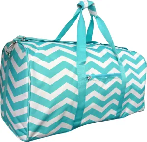 ""TOP PACK"" 22"" Women Fashion Print Duffel Bag (Chevron-Mint)