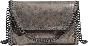 QWINEE Women's Vintage Crossbody Bags Flap Magnet Shoulder Handbag with Chain Strap