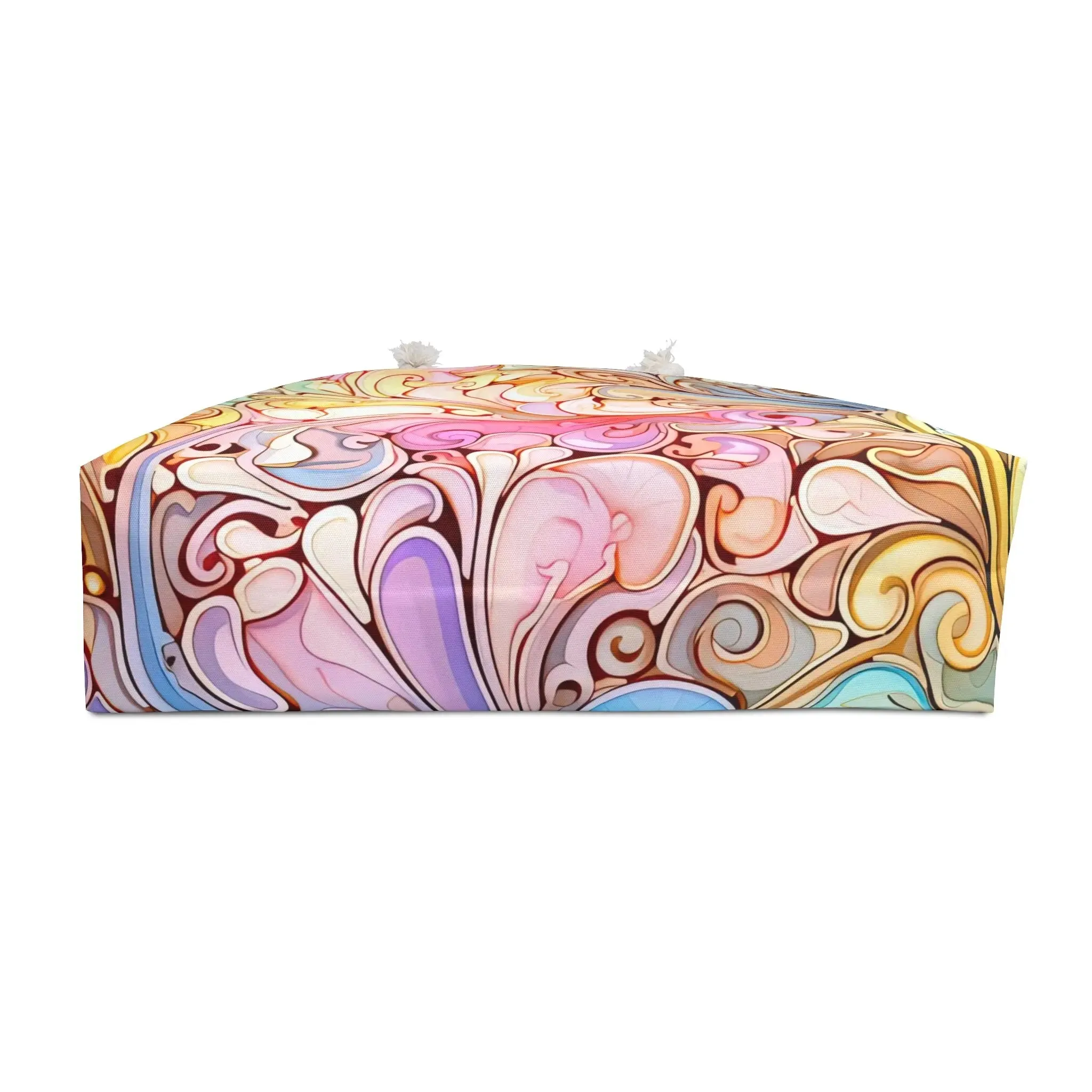Rainbow Paisley Stained Glass Oversized Tote Bag