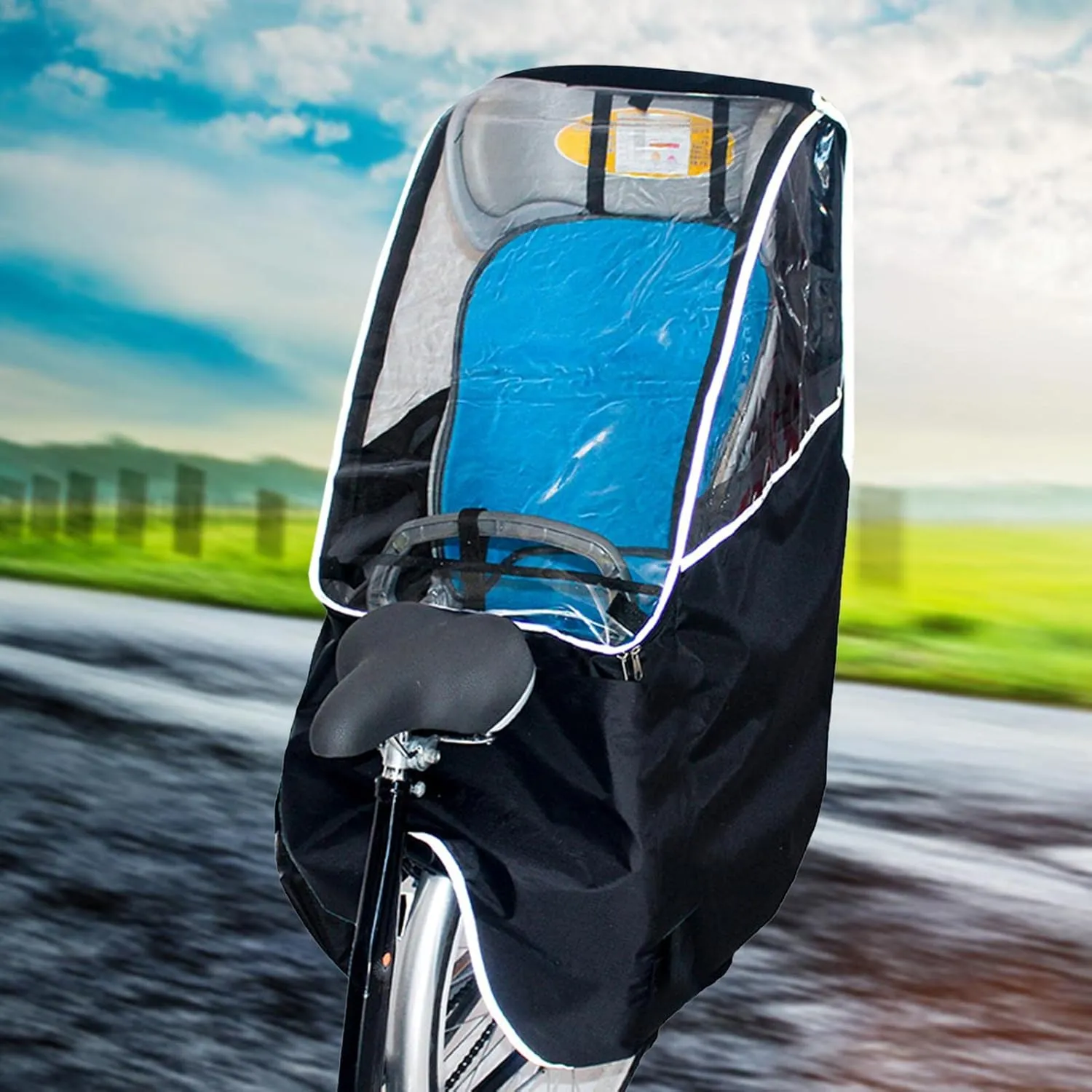 Rear Seat Canopy, Child Seat Rain and Wind with Transparent Window,Portable Rain for Child Seat,Child Seat Rain,Child Saddle Protector Waterproof