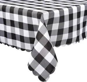 Reluen Black and White Buffalo Plaid Square Tablecloth, Checkered Gingham Buffalo Washable Polyester Tablecloth, 36 x 36 Inch, Home, Kitchen, Dinner, Parties, Indoor, Outdoor, Buffet Tablecloth,