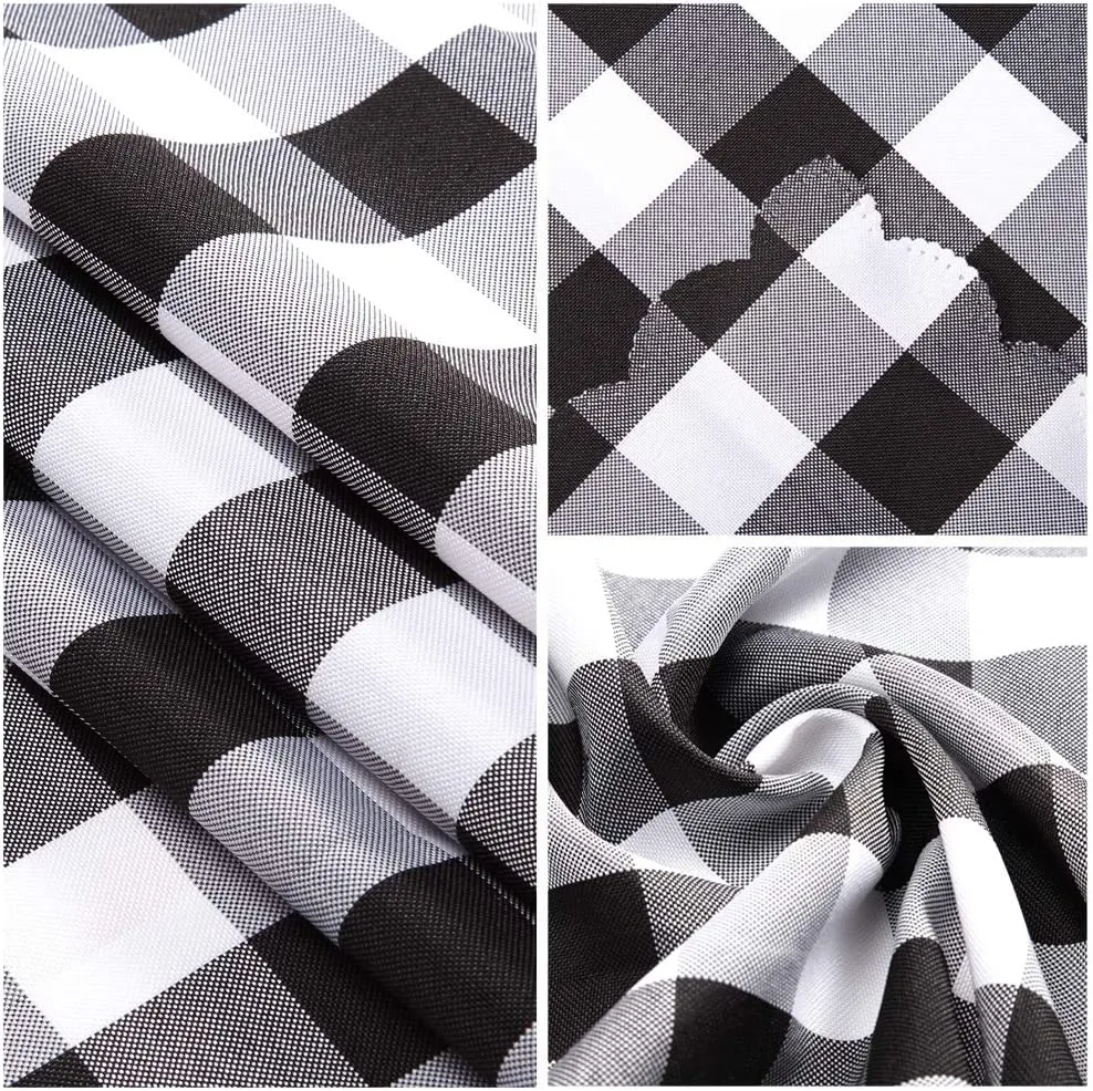 Reluen Black and White Buffalo Plaid Square Tablecloth, Checkered Gingham Buffalo Washable Polyester Tablecloth, 36 x 36 Inch, Home, Kitchen, Dinner, Parties, Indoor, Outdoor, Buffet Tablecloth,