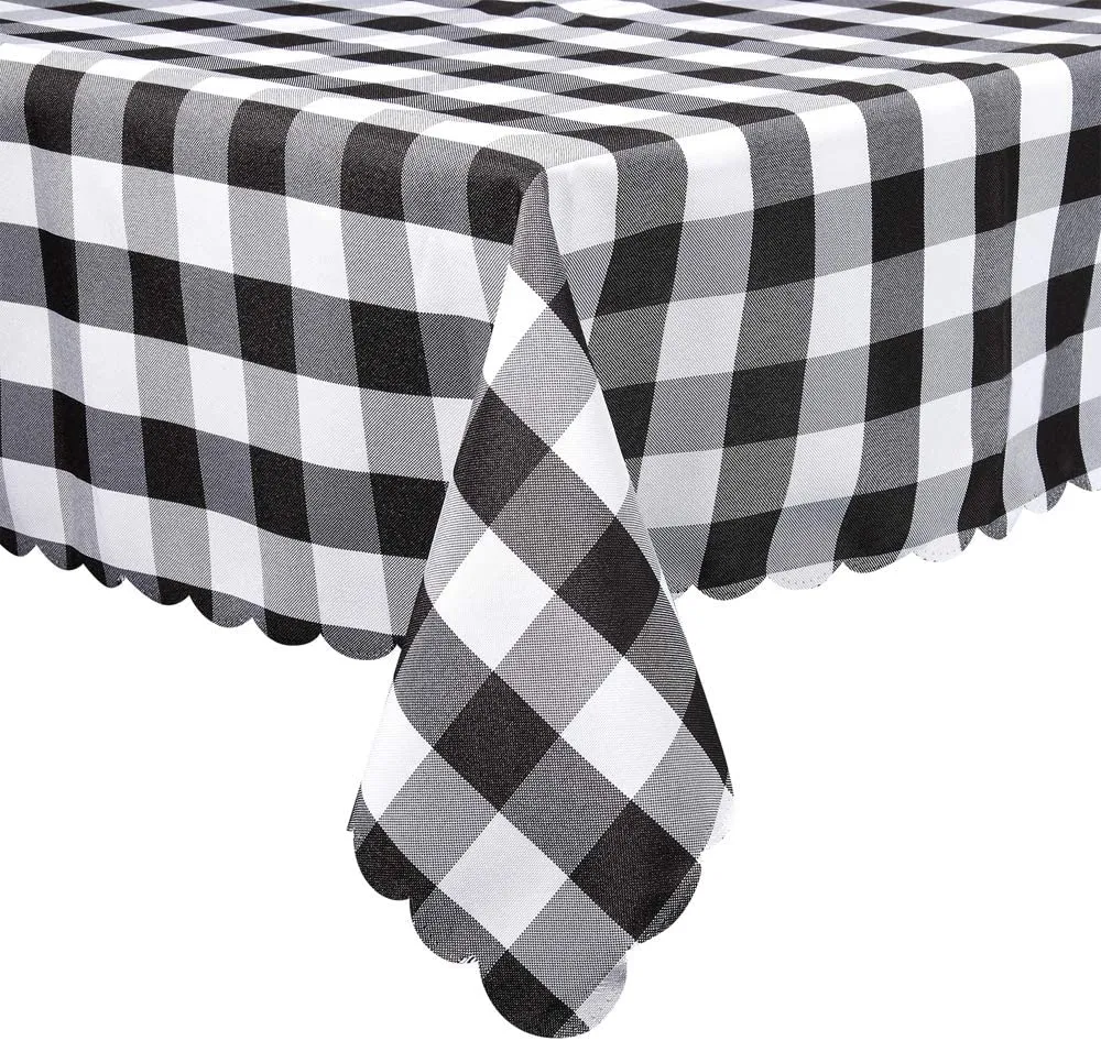 Reluen Black and White Buffalo Plaid Square Tablecloth, Checkered Gingham Buffalo Washable Polyester Tablecloth, 36 x 36 Inch, Home, Kitchen, Dinner, Parties, Indoor, Outdoor, Buffet Tablecloth,