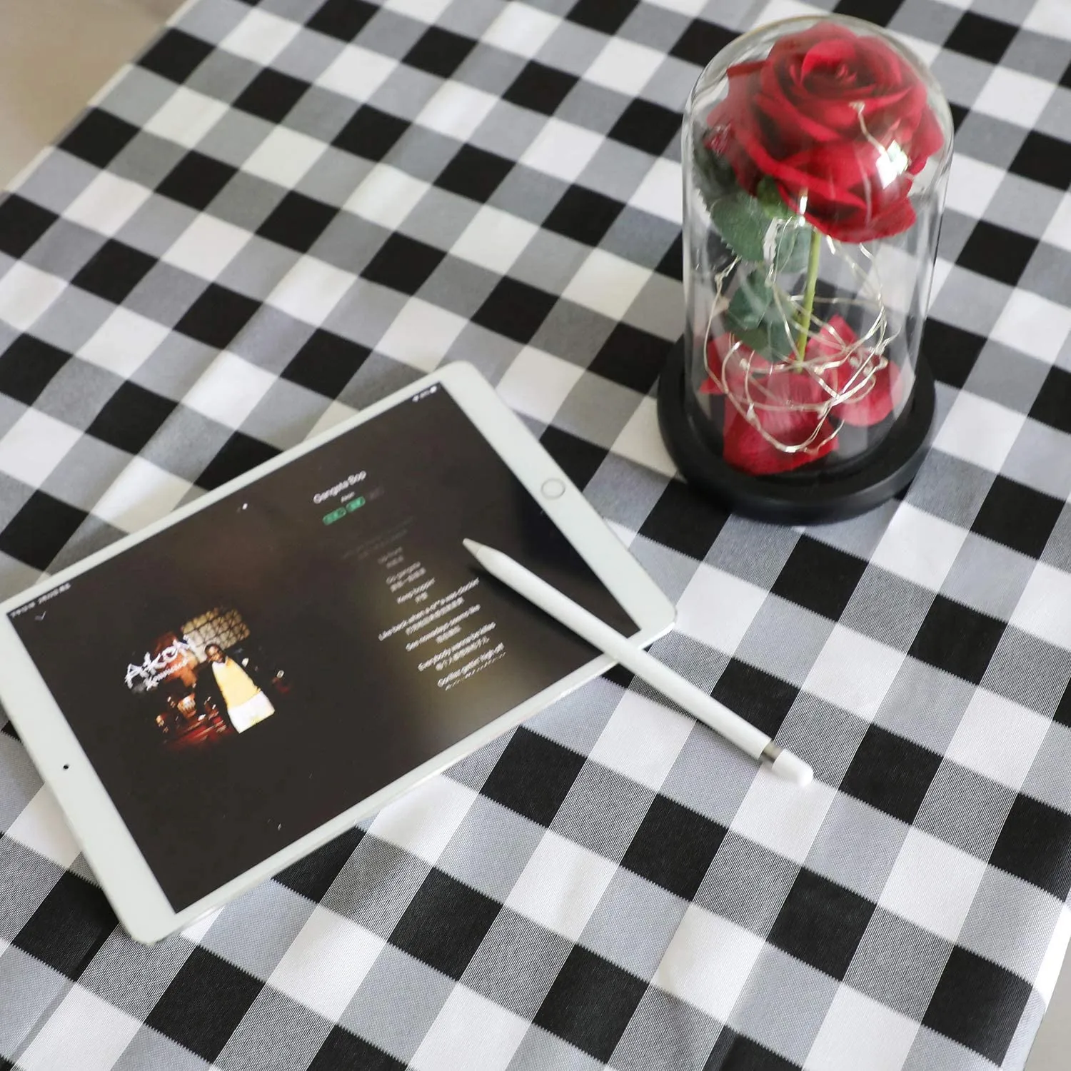 Reluen Black and White Buffalo Plaid Square Tablecloth, Checkered Gingham Buffalo Washable Polyester Tablecloth, 36 x 36 Inch, Home, Kitchen, Dinner, Parties, Indoor, Outdoor, Buffet Tablecloth,