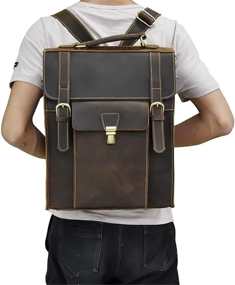 Retro Men's Handbags Backpacks Backpacks Shoulder Diagonal Briefcases Business Bags(E)