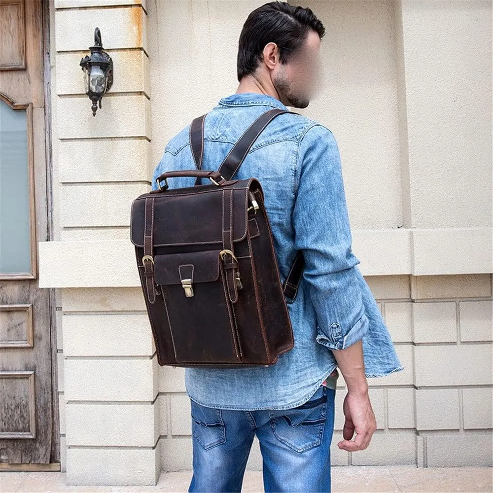 Retro Men's Handbags Backpacks Backpacks Shoulder Diagonal Briefcases Business Bags(E)