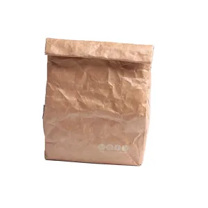 Reusable Insulated Lunch Bag Brown Paper Snack Bag Cooler Grocery Bags for Adults Work Office Picnic