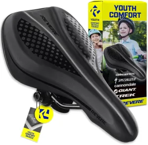 Revere Youth Memory Foam Saddle - Stylish, Ultra-Comfort Bike Seat for Kids, Youth Bikes, Premium Quality Seat for Boys and Girls Bikes, Perfect for Kids Bikes 16" to 24"