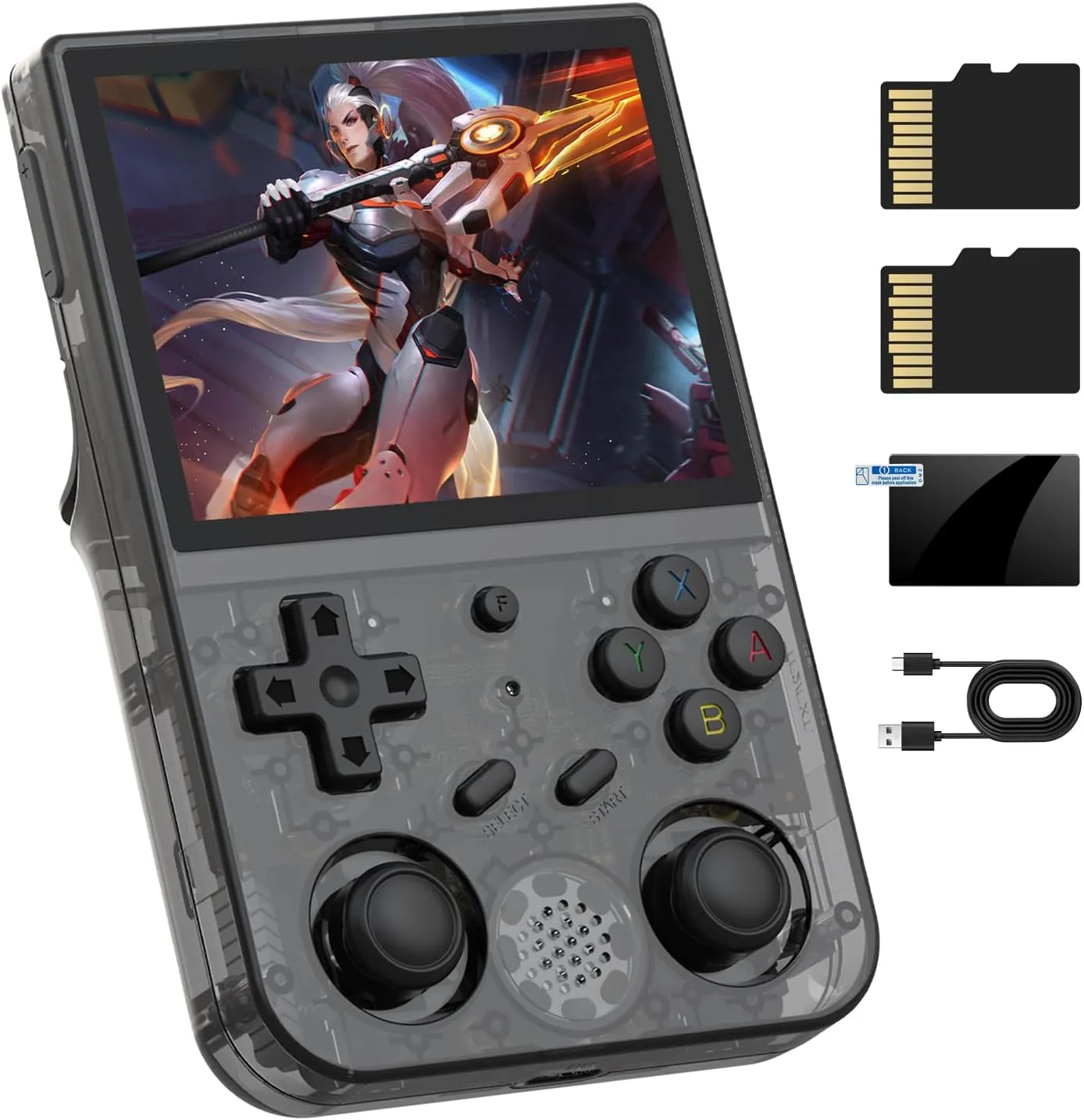 RG353V Retro Video Handheld Game Console 3.5" IPS Screen Android 11 and Linux System RK3566 64bit Game Player 64G TF Card Built-in 4450 Classic Games Bluetooth 4.2 and 5G WiFi